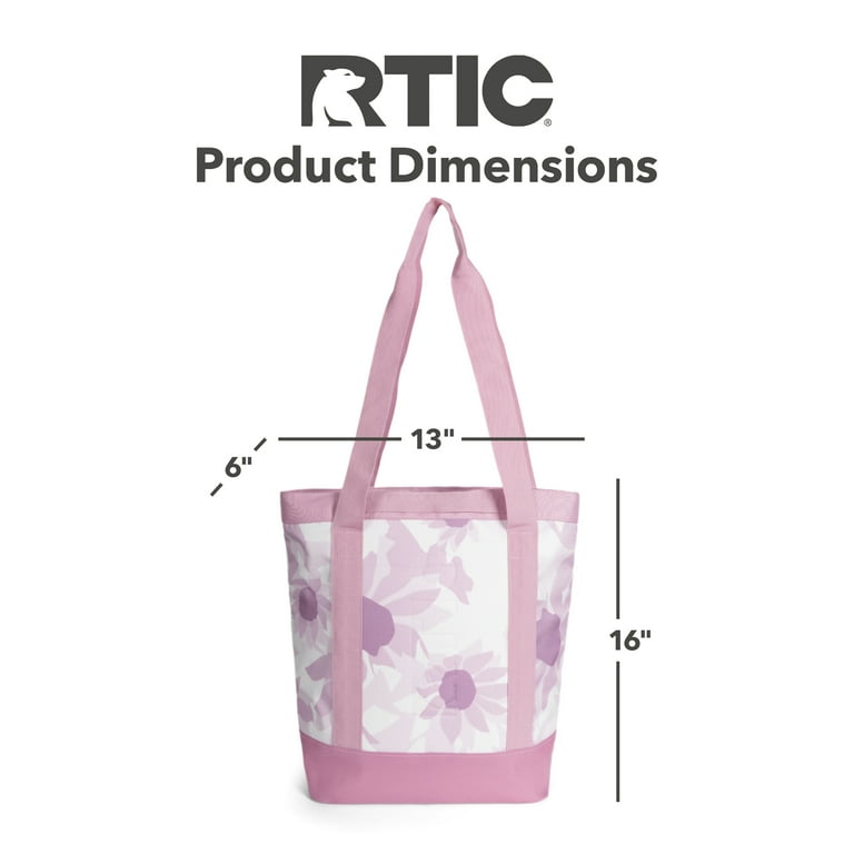 RTIC Everyday Insulated Slim Tote Bag 15 ltr Cooler Bag Leak Free Interior Pink Water Lilies Walmart