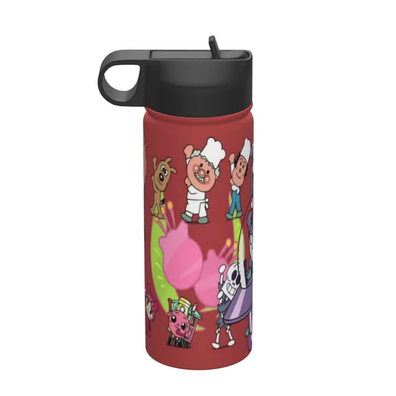Anpanman Kids Insulated Water Bottle With Straw - 18 Oz Stainless Steel Double Wall Vacuum Cup, Leakproof, Bpa Free, Suitable For Boys And Girls
