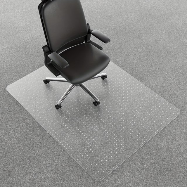 LEEYNEER Easy-Glide Office Chair Mat for Carpet - Rectangle PVC Floor Protector Smooth Rolling Desk Mat for Low Pile Carpets Durable & Quiet Design for Modern Workspaces Workspace Enha