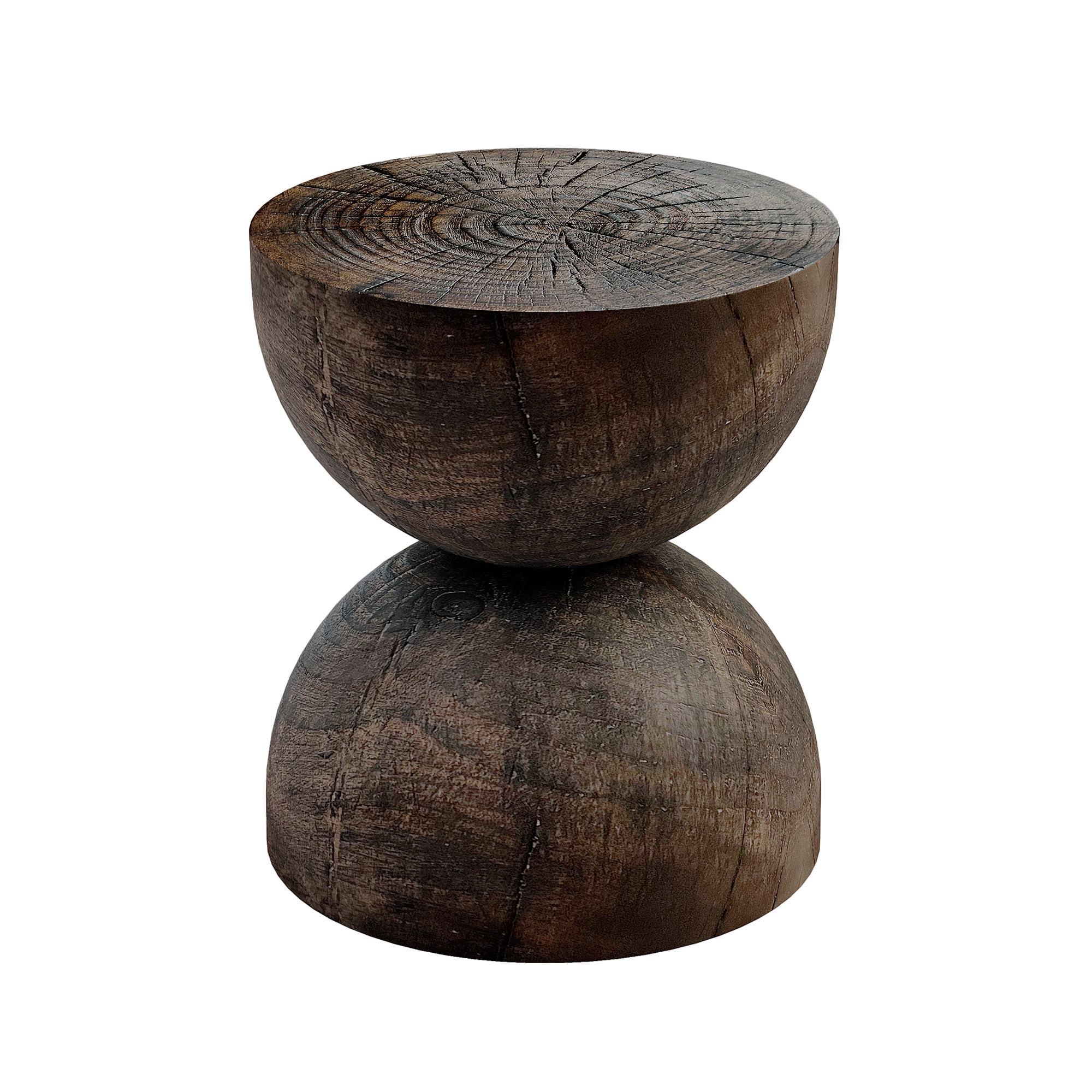Alina End Table for Indoors or Outdoors - Dark Brown Pine Finish