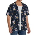 thumbnail image 2 of Xecao Astronaut Surfing Men's Casual Short-sleeved Shirt, a button-up collared shirt with a pocket-X-Large, 2 of 5