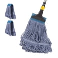 thumbnail image 2 of 3-Pack Heavy-Duty Polyester Replacement Mop Heads, Elastic Rope with Tassel, Durable Wet & Dry Cleaning, Commercial Industrial Grade Floor Mop Refills, 2 of 5