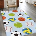 thumbnail image 2 of Area Rugs 2.7'x5', Blue Balls Carpet for Living Room Bedroom Dining Room, Baseball Tennis Basketball Football Throw Kitchen Rugs Non Slip Washable Rectangle Indoor Outdoor Rugs, 2 of 8