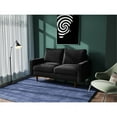 thumbnail image 6 of Pemberly Row 58" Upholstered Velvet Loveseat with Square Arms in Black, 6 of 18