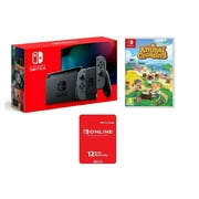 Nintendo Switch Grey Joy-Con Improved Battery Life Console Bundle with Animal Crossing: New Horizons - 2020 Best Game