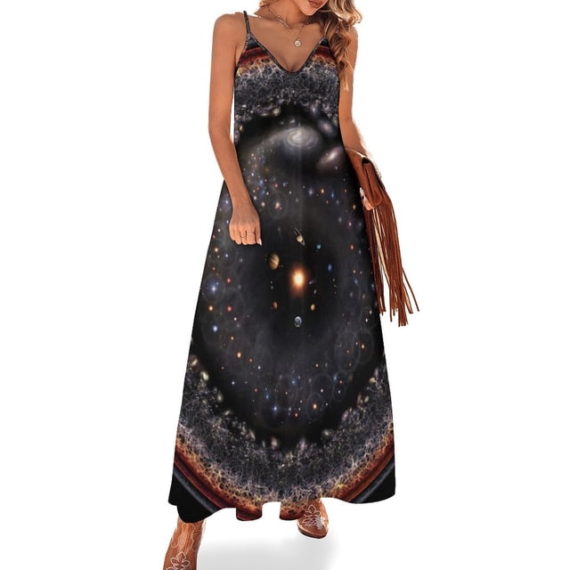 Nueva ilustración logarítmica del universo observable (¡versión 2024!) Vestido sin mangas vestidos de lujo