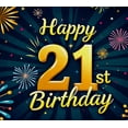 thumbnail image 3 of Happy 21st Birthday Banner with Fireworks and Stars Background Party Decoration Backdrop Photography Props Birthday Party Supplies Celebration Decor, 3 of 7