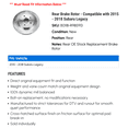 thumbnail image 2 of Rear Brake Rotor - Compatible with 2015 - 2018 Subaru Legacy 2016 2017, 2 of 2