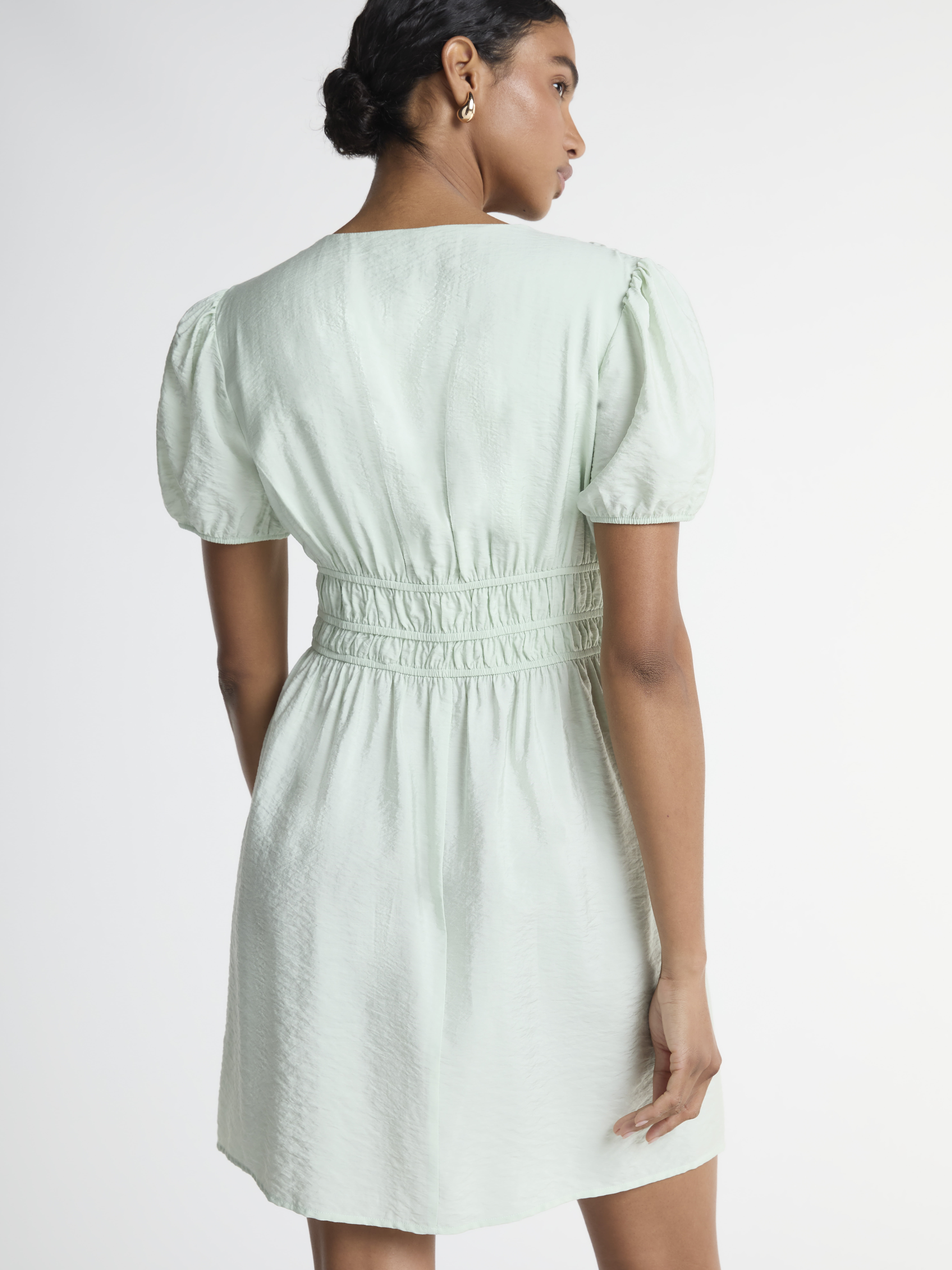 Scoop Women’s Mini Dress with Puff Sleeves, Sizes XS-XXL