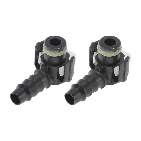 Unique Bargains 5/16" Fuel Line Quick Connector ID Hose for 5/16" SAE Male Connector Female to Barb 90 Degree Quick Adapter Seal Fittings Plastic Black 2 Pcs