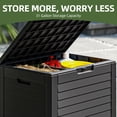 thumbnail image 3 of Uforic 35 Gallon Outdoor Resin Storage Box, Waterproof Lockable Deck Box, Package Delivery Box for Patio Cushions, Pool Supplies, Garden Tools, Black, 3 of 7