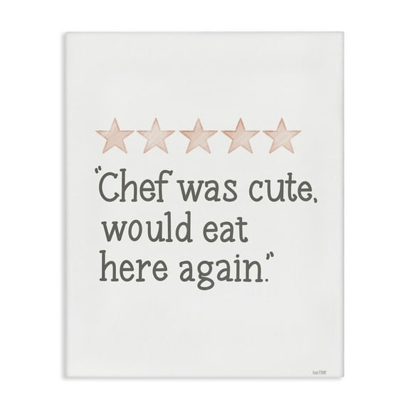 Stupell Industries Cute Chef Funny Rating Text & Numbers Painting Wrapped Canvas Art Print Wall Art, 16 x 20