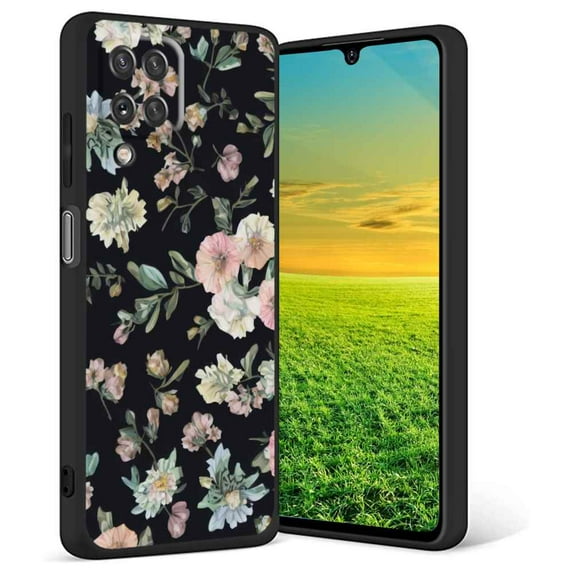Floral-291 Phone Case, Degined for Samsung Galaxy A12 Case Men Women, Flexible Silicone Shockproof Case for Samsung Galaxy A12