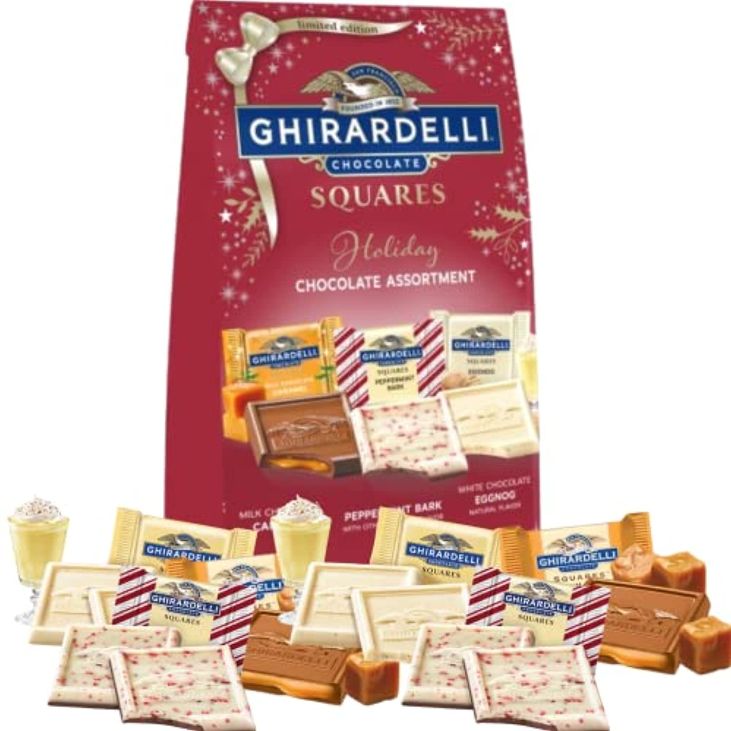 Ghirardelli Chocolate Limited Edition Holiday Squares Assortment, Individually Wrapped Bulk