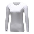 thumbnail image 1 of Qarigey Camiseta con cuello redondo, ropa interior térmica básica, camiseta de manga larga de secado rápido, ropa térmica agradable para la piel, Prendas para la parte del cuerpo Blanco S Qarigey AP013225-01, 1 of 6