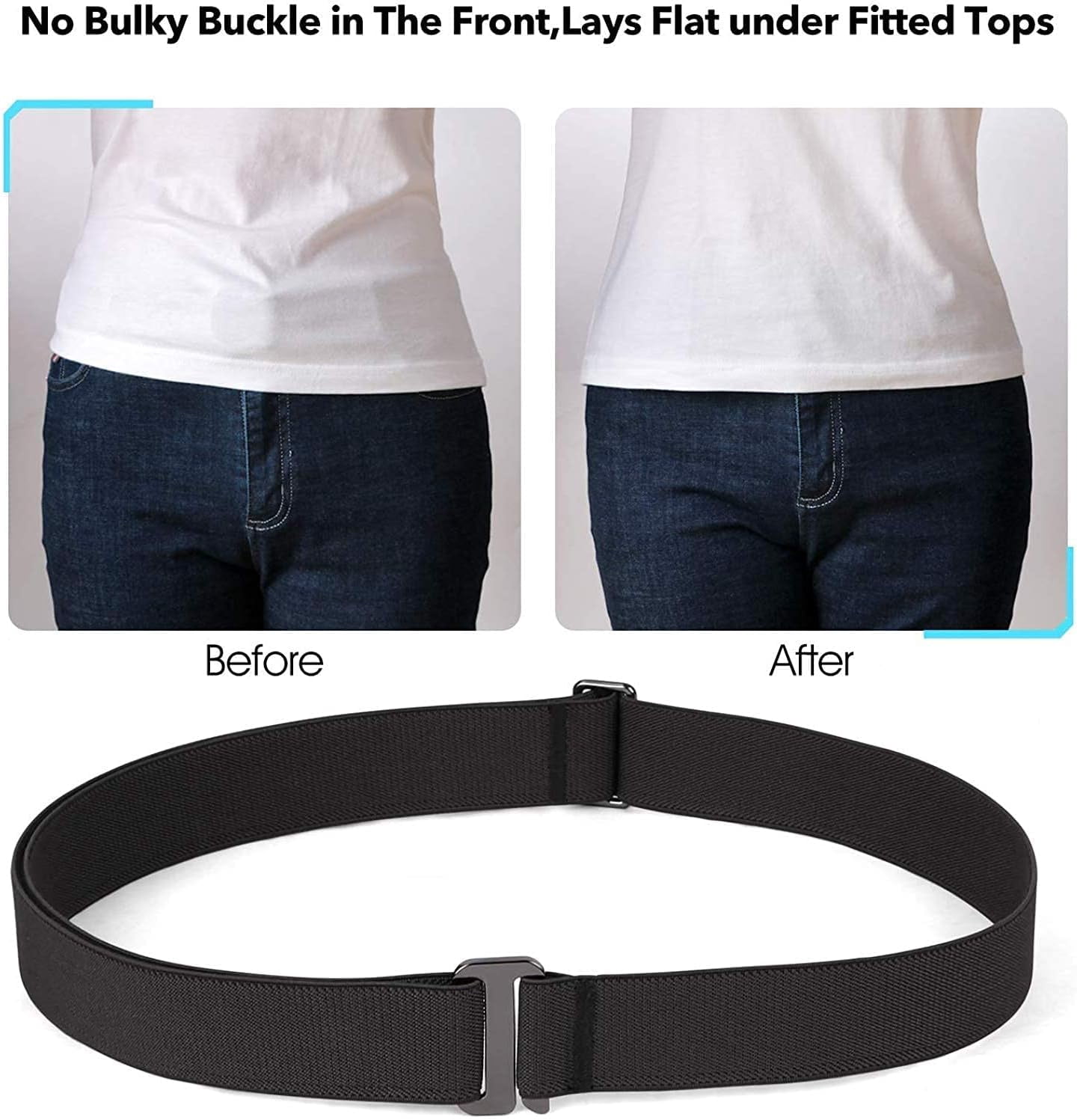 Invisible Women Stretch Belt No Show Elastic Web Strap Belt 