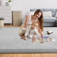 thumbnail image 6 of Teler Baby Play Mat for Floor, 1.3" Thick Foam 50"×50" Playmat, Ultra-Soft Plush Feel & Non-Slip Backing Safe for Infants, Toddlers Crawling, Light Grey, 6 of 10