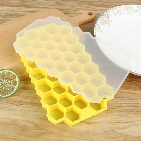 

GNEIKDEING Honeycomb Shape Ice Cube Maker Ice Tray Ice Cube Mold Storage Containers，Gift on Clearance