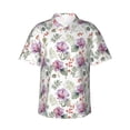 thumbnail image 2 of Picia Orchids Flowers Gentle Cotton Regular Fit Short Sleeve Casual Hawaiian Shirt for Men-Large, 2 of 8