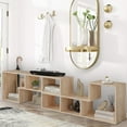 thumbnail image 4 of 2-Pieces Wood TV Stand for 32-65 Inch TVs, Adjustable TV Console Table with Storage, Double L-Shaped TV Stand, Farmhouse Entertainment Center for Living Room, 4 of 8