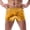 Yellow, variant on Holographic Shiny Metallic Shorts for Men Summer Casual Elastic Waist Leather Booty Shorts with Pockets