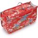 thumbnail image 1 of Organizador de bolso con inserto impreso, 13 bolsillos, bolsa con forro expandible, bolsa con cremallera, organizador para bolsa de pañales con asa (flor roja), 1 of 5