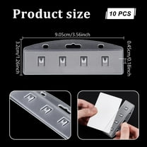 10Pcs Horizontal Half Card Badge Holder Clear Swipe Card Holders with Grippers Hard Transparent Protectors Sleeves ID Card Holder for POS Credit Cards Passes