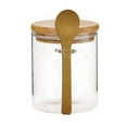 thumbnail image 1 of Glass Jar Wood Spoon Transparent Washable 450ml Silicone Ring Sealed Bottle Kitchen Restaurant Rice Organizing Container, 1 of 7