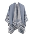 thumbnail image 1 of Couverture d'Hiver Chaude pour Femmes Surdimensionnée Imprimée Cape Châle Cardigan Doux Confortable Haut Tricoté, 1 of 3