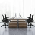 thumbnail image 4 of Gymax Chaise de Bureau en Maille Pivotante avec Dossier Pliable et Accoudoirs Rabattables, 4 of 10