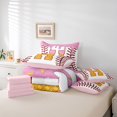 thumbnail image 6 of Erosebridal Letter H Monogrammed 7pcs Bedding Comforter Set,Baseball Sport Ball Game Queen Bedding Sets For Kids Girls,Reversible pink, 6 of 7