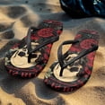 thumbnail image 4 of Chririnla Women's Skull Floral Flip Flop Comfortable Lightweight Soft Footbed Thong Sandals Quick Dry Fashion Waterproof Thin Strap Beach Sandal for Vacation Pool, 4 of 7