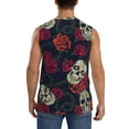 thumbnail image 4 of Kdxio Roses Skulls for Men's Muscle T-shirt,Sleeveless for Workout Running Athletic Gym Lounge Casual, 4 of 7