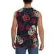 thumbnail image 4 of Fotbe Roses Skulls Men's Camiseta sin Mangas Estampada para Hombres, Playera Casual para Gimnasio, Entrenamiento, Playa-X-Large, 4 of 7