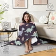 thumbnail image 4 of Wearable Blanket,Purple Cartoon Dinosaurs Leaves Pattern Hooded Wearable Flannel Blanket for Adults & Teens,Winter Poncho Shawl Wrap Cape Cozy Anti-Pill,60"x80", 4 of 5