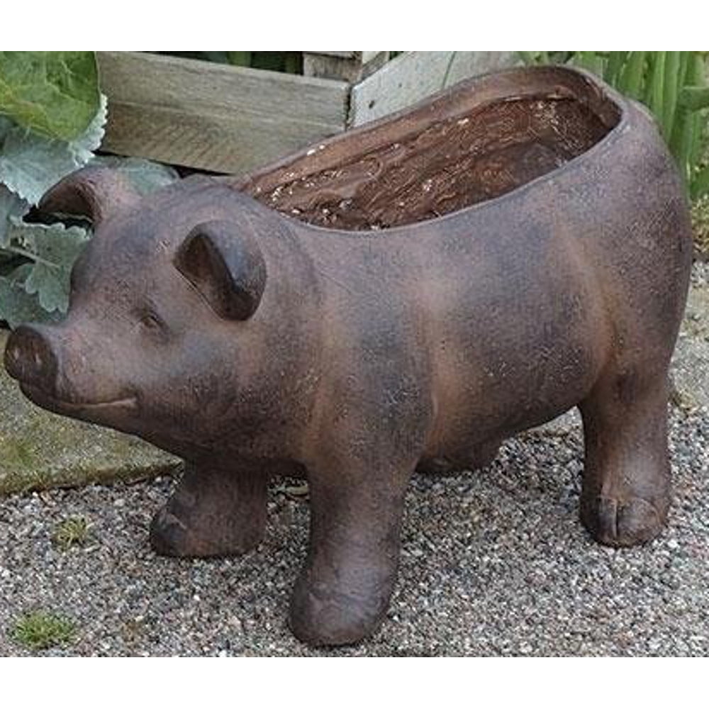 Pig Planter 17.5" for Plants or Storage Pot, Patio Container, etc