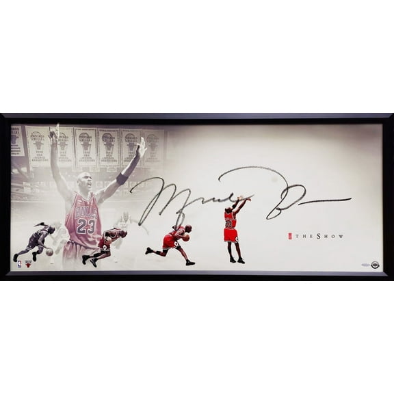 Michael Jordan Autographed Framed 20x46 "The Show" Poster Photo Chicago Bulls "Last Shot" UDA Holo #BAM142269