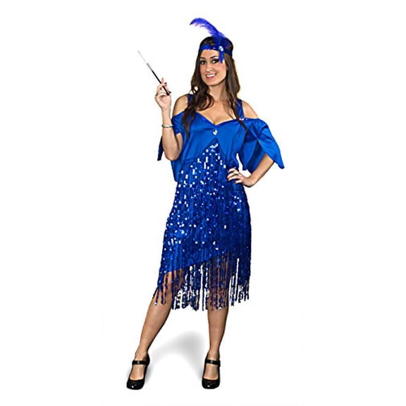 Sunnywood Women's Plus-Size Lava Diva Flapper, Blue, X-Large