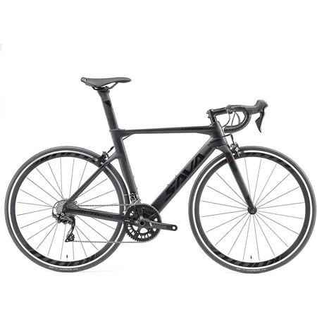 SAVADECK Carbon Road Bike, Windwar5.0 Carbon Fiber Frame 700C Racing Bicycle with Shimano 105 22 Speed Groupset Ultra-Light Bicycle.(Black Gray 47cm)