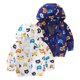 thumbnail image 3 of Gibobby Chamarra acolchada para niñasNiños pequeños Bebé Niñas Niños Manga Larga Estampados Chaqueta A De Viento Con Capucha Ligero Niños Abrigos Cortavi(Marina, 12-18 Meses), 3 of 4