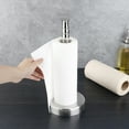 thumbnail image 6 of Countertop Stainless Steel Paper Towel Holder Modern Stand Up, Easy One-Handed Tear Kitchen Paper Towel Dispenser with Base for Standard Paper Towel Rolls, Brushed Nickel, 6 of 6