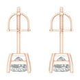 thumbnail image 4 of 0.5 ct Screw-Back Stud Earrings for Women | 3.5mm Princess Cut Moissanite | 18K Rose Gold, 4 of 5