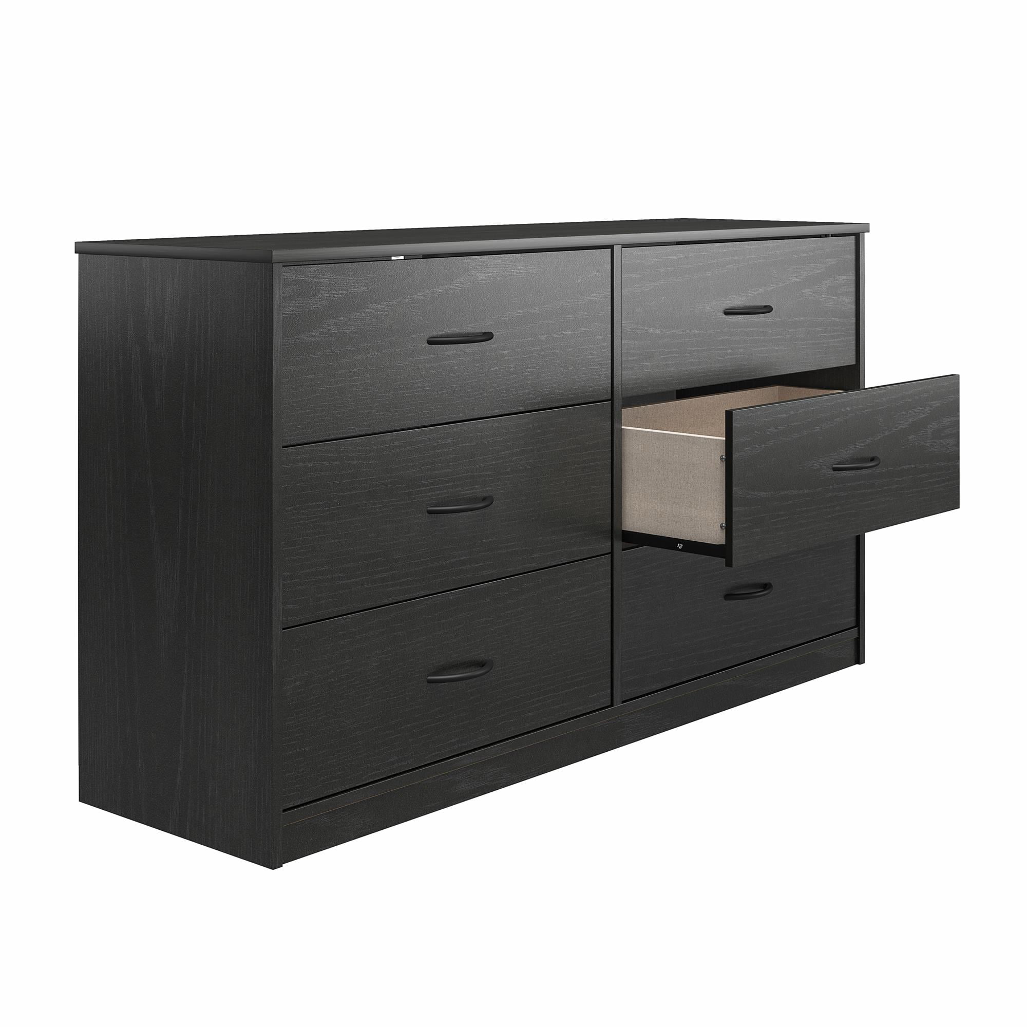 Mainstays Classic 6 Drawer Dresser, Black Oak | Bigbigmart.com