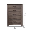 thumbnail image 5 of Rustic Tall Dresser 5 Drawer Chest - Oak Gray Finish, Bar Handles, 49 Inch Wide, 5 of 5