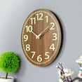 thumbnail image 4 of Wooden Glow in the Dark Clock, 12 Inch Silent Non-Ticking, Energy-Absorbing Luminous Wall Clock for Bedroo, 4 of 6
