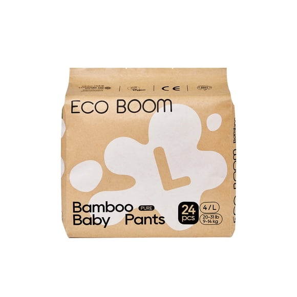 Pantalones de entrenamiento ECO BOOM para niños pequeños, tamaño 4 (9-14 kg), 24 unidades