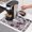 White, variant on Independence Day Dish Drying Mats for Kitchen Counter, 1776-2026 USA Bald Eagle USA Flag Flower Absorbent Coffee Bar Mat with Non-slip Rubber Backed Quick Drying Dish Rack Pad 16"x18"