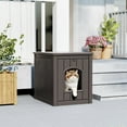 thumbnail image 5 of Cat Litter Box Enclosure, Plastic Hidden Litter Box Side Table with Openable Front Door, Waterproof & Weatherproof Cat House for Indoor & Outdoor Use (Gray), 5 of 7