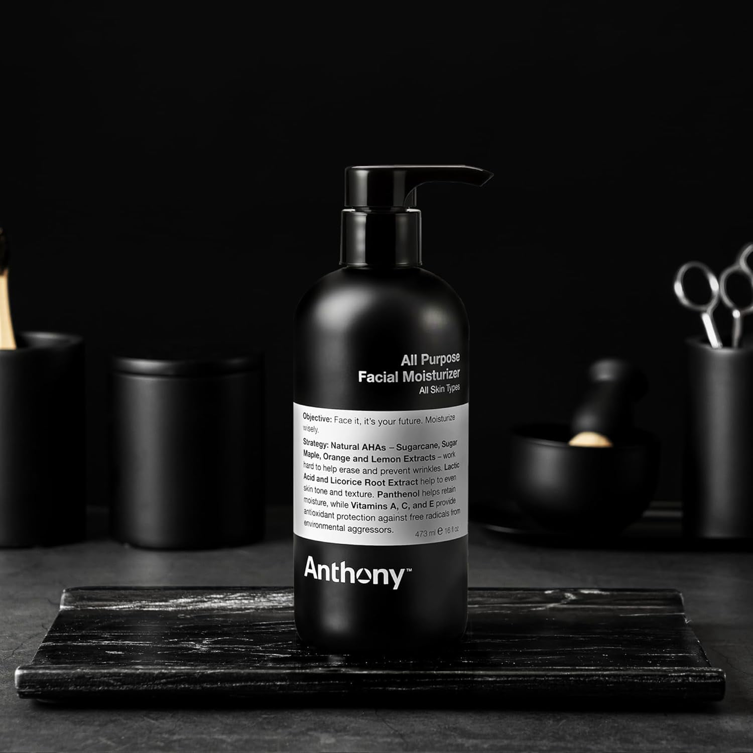 Anthony All-Purpose Men’s Facial Moisturizer Hydrating Facial Lotion for Dry Skin, 16 fl oz