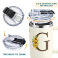 thumbnail image 3 of Vaso SUFAVN con diseño de girasoles con monograma, 1,2 L, para mujer, 3 of 7